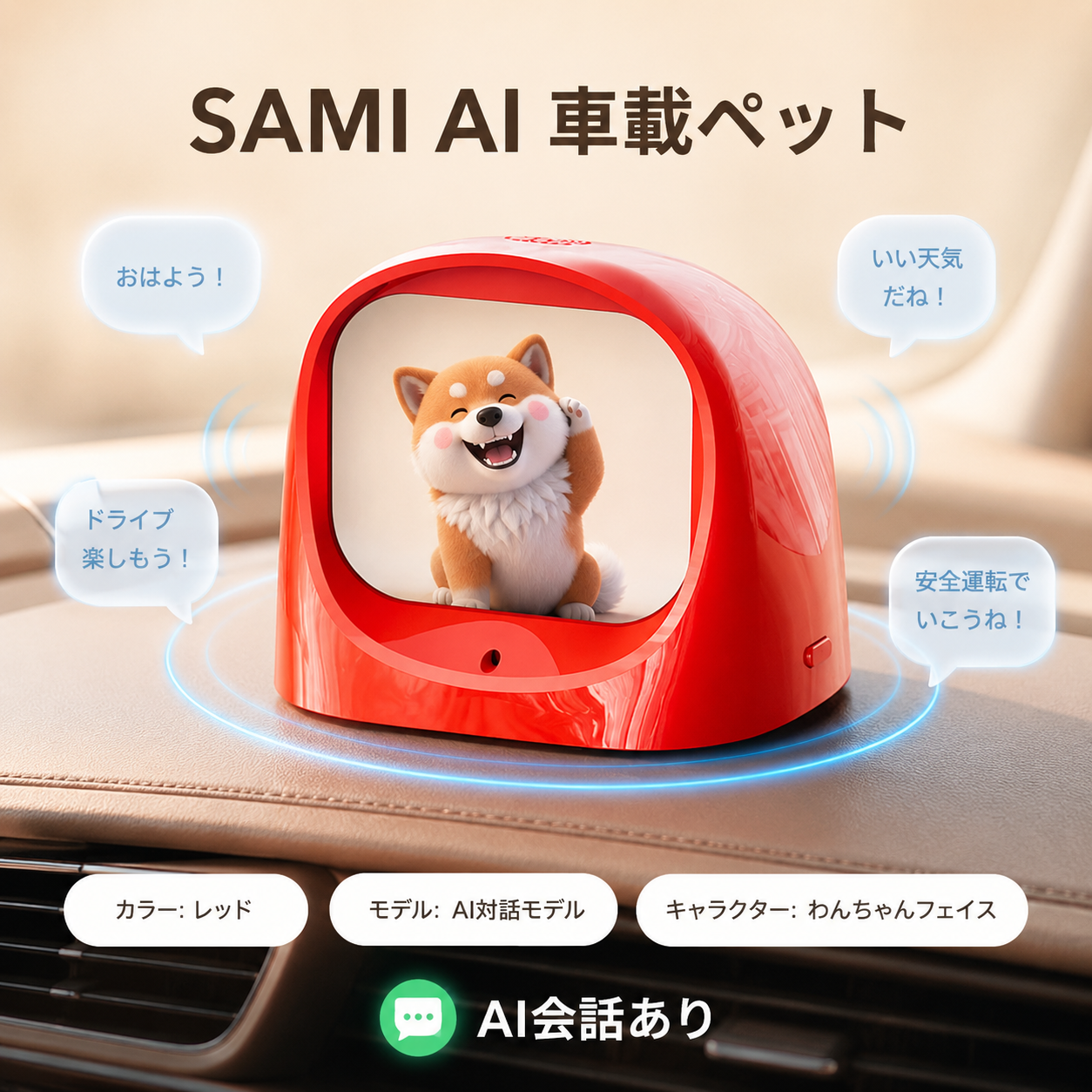 AI車載ペット｜会話・表情アニメ｜スマートドライブ